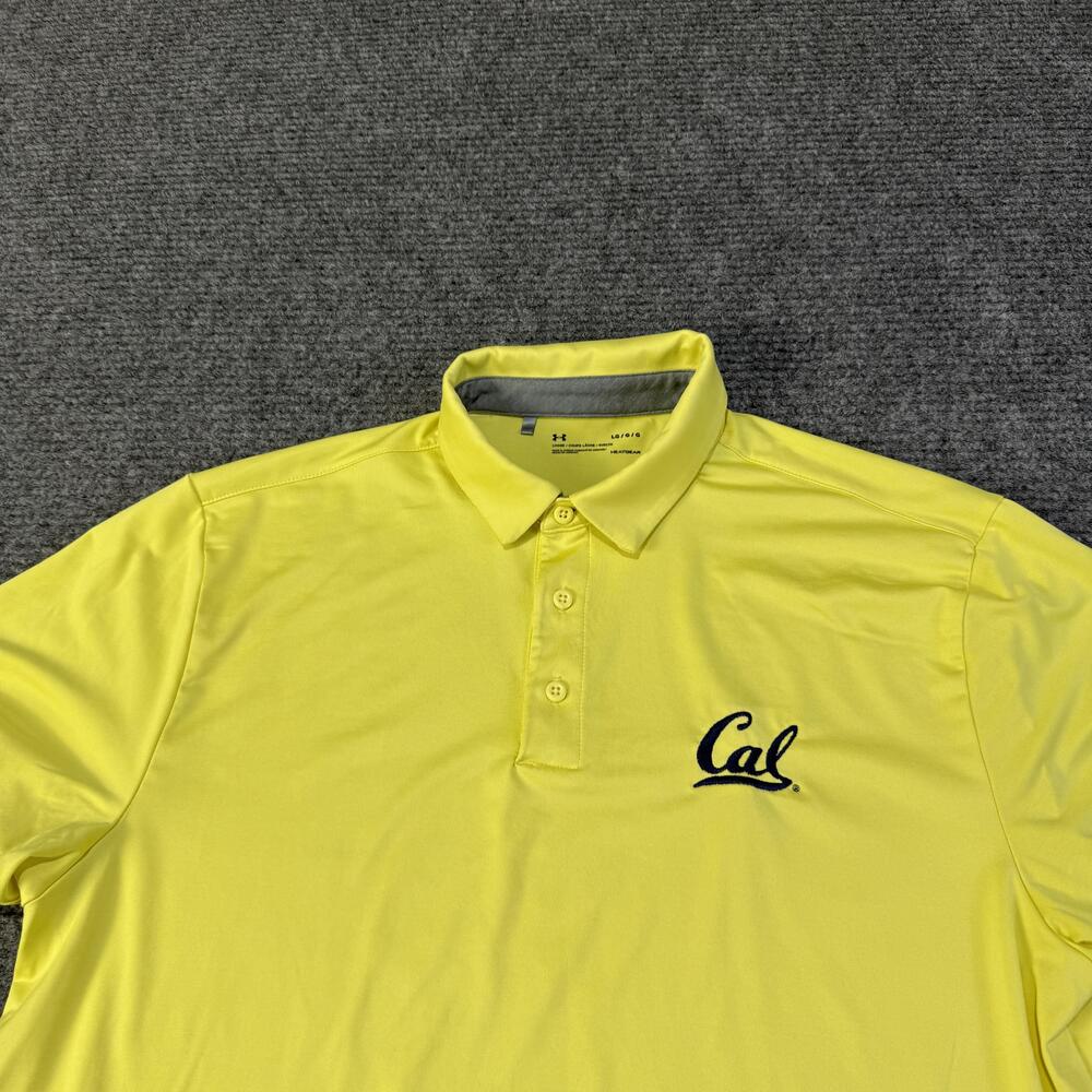 California Golden Bears Polo Shirt Mens Large Yellow NCAA Football Under Armour - Picture 3 of 9